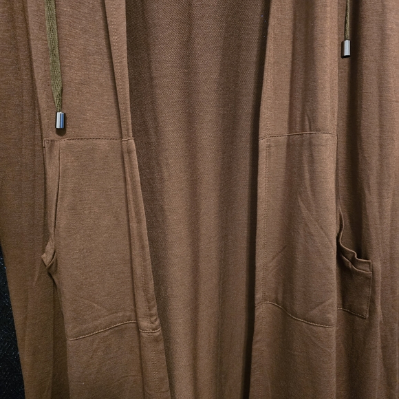 Brown Hooded Long Cardigan - Picture 3 of 5